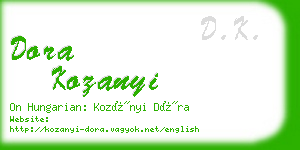 dora kozanyi business card